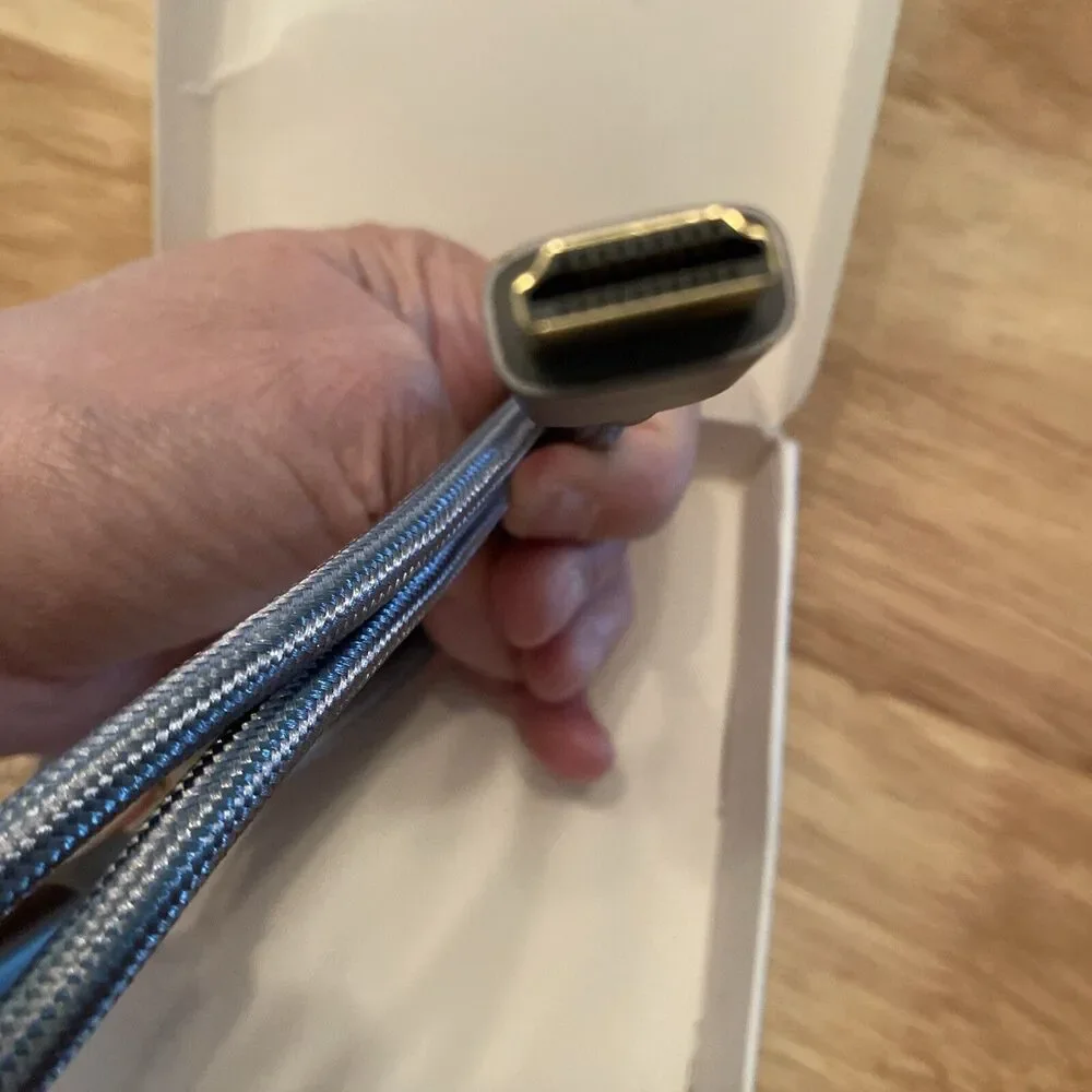 Amazon Basics Ultra High-Speed 8K HDMI Cable 3ft Gray Braided Cable audio/video